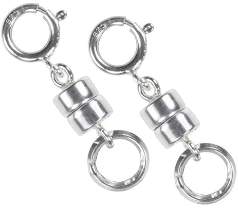 2 Sterling Silver Converters 4.5mm Magnetic Helper Clasps with 6mm Rings