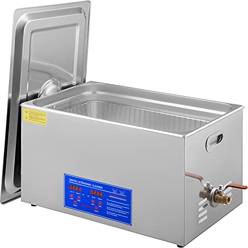 VEVOR 22L Industrial Ultrasonic Cleaner with Digital Timer&Heater 40kHz Professional Ultrasonic Cleaner 110V with Excellent Cleaning Effect for Wrench Tools Industrial Parts Mental Apparatus