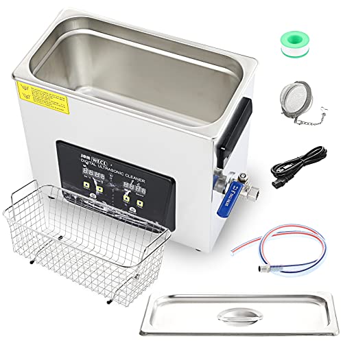 JOMWECL 6L Commercia Ultrasonic Cleaner with Timer Heater,Professional Deep Cleaning for Jewelry Glasses Coins Small Parts, Inclined Plate Control 2021 Upgrade