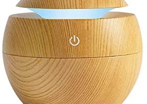 Azkosk USB Air Humidifier ,Free Filter Wood Grain Air Purifier Household Electric Ultrasonic Mist Oil Diffuser Cool Mist Humidifier 7 Color Change LED Night light Aromatherapy for Office Home Car