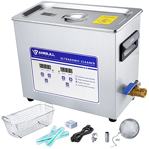 Anbull 10L Professional Ultrasonic Cleaner Machine with 304 Stainless Steel and Digital Timer Heater for Jewelry Watch Coin Glass Circuit Board Dentures Small Parts