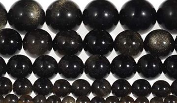 8MM Natural Gold Obsidian Beads Black Gemstone Beads for Jewelry Making DIY Gifts for Family and Friends(8mm, Gold Obsidian)