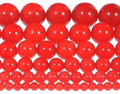 6MM Natural Red Chalcedony Beads Red Stone Beads for Jewelry Making DIY Gifts for Family and Friends (6mm, Red Chalcedony)