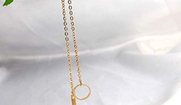 Adflyco Boho Bar Necklace Gold Circle Pendant Necklaces Chain Jewelry Adjustable for Women and Girls