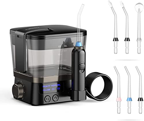 Cordless Water Flossers, 600ml Dental Oral Irrigator with 3 Modes, 10 Adjustable Water Pressure, 6 Multifunction Jet Tips, LED Display, IPX7 Waterproof for Travel & Home