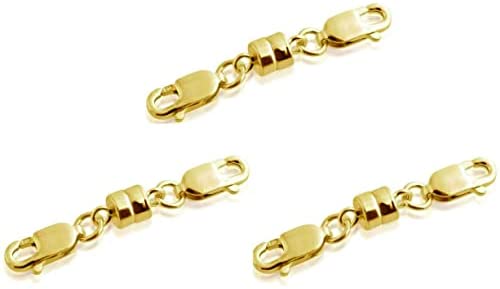 SPARIK ENJOY 3pcs 14K Magnetic Necklaces Clasp Lobster Claws Converter Closures Jewelry Clasps Connector Chain Extender Locking Magnetic Jewelry Making Supplies for DIY Necklace (3 Pcs 14K Lobster)