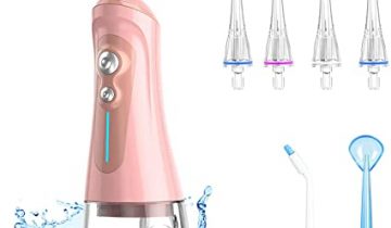 Water Flosser, 320ML & IPX7 Waterproof?Braces Flossers, 6-Mode Water Flossing with 6 Jet Tips for Teeth Whitening, Gravity Ball Design, USB Rechargable Portable Oral Irrigator for Travel & Home