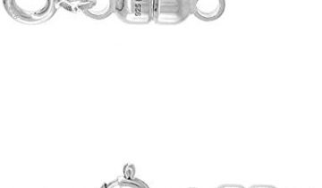 Sterling Silver 4 mm Magnetic Clasp Converter for Light Necklaces Italy, Small Size
