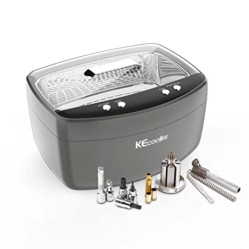 KECOOLKE 2.5L Large Capacity Ultrasonic Cleaner with Degas, Heating and Time Setting 160 Watts Powerful Double Transducers for Jewelry Ring Silver Retainer Tools Denture Coins for Gifts
