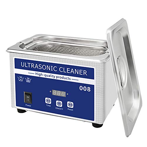 800mL Ultrasonic Cleaner with Cleaning BasketStainless Steel Tank & Digital Timer for Jewellery Glasses Watch Metal Coins Dentures
