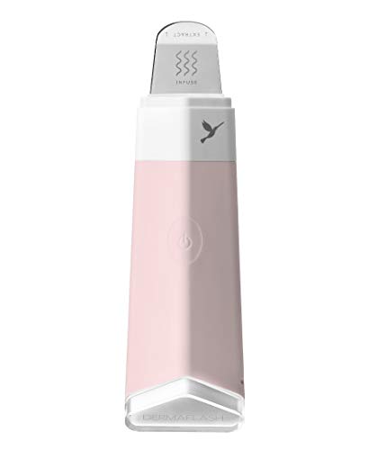 DERMAFLASH DERMAPORE Device, Ultrasonic 2,in,1 Pore Extractor and Serum Infuser Tool, ICY Pink Color