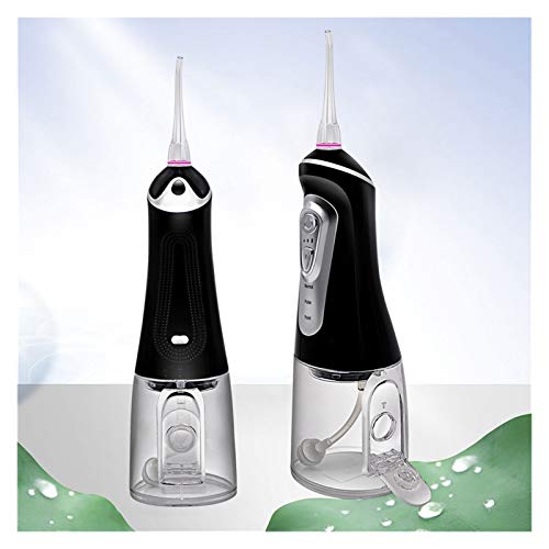 Waterproof Water Flosser Professional Cordless Dental Oral Irrigator Portable Tooth Cleaner Flosser Kit Braces & Bridges Care 0828 (Color : Black)