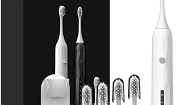 Sonic Electric Toothbrush for Adults with 4 Brush Heads,4 Modes,Smart Timer,IPX7 Waterproof,Rechargeable Power Travel Toothbrush 3 Hours Charging for 50Days (White)