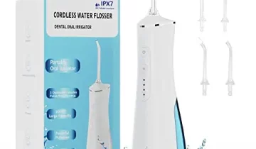 SENXIN Water Flosser Cordless, Dental Oral Irrigator with 3 Modes, 4 Replaceable Jet Tips, IPX7 Waterproof, 200ml Teeth Cleaner for Home and Travel (Blue)