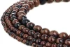 RUBYCA Natural Mahogany Obsidian Gemstone Round Loose Beads for DIY Jewelry Making 1 Strand – 8mm