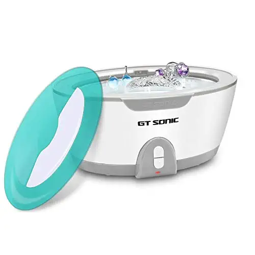 Ultrasonic Cleaner,Detachable Ultrasonic Dental Cleaner with Special Denture Tray&Handle,40kHz Ultrasonic Jewelry Cleaner with 5min Auto Shut-Off for Denture Jewelry Necklaces Rings Glasses Watches