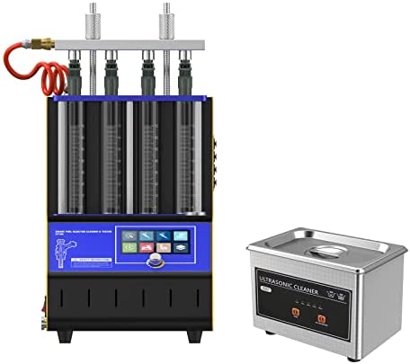 AUTOAND Ultrasonic Fuel Injector Cleaner Machine and Tester Kit with 4 Cylinders