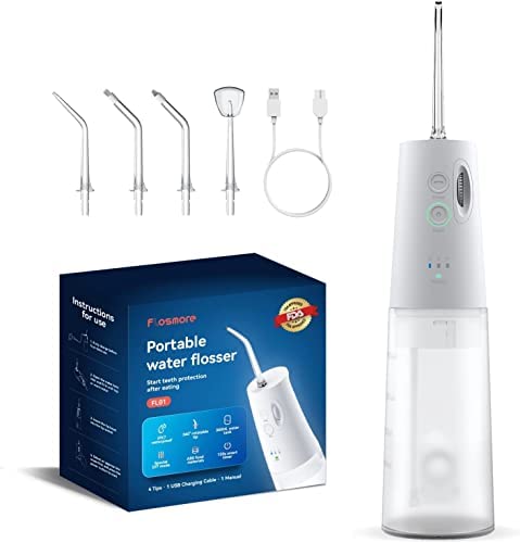 Cordless Water Flosser for Improve Teeth Clean and Gum Health, Portable Dental Oral irrigator Water Flosser Ultrasonic Electric 3 Clean Modes & Waterproof IPX7 & 300ml Water Tank for Home & Travel