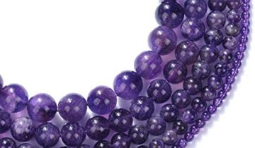14MM Natural Amethyst Beads Round Smooth Purple Quartz Beads for Jewelry Making DIY Gifts for Family and Friends(Amethyst, 14mm)