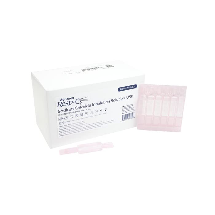 Dynarex 34323 Sodium Chloride Inhalation Solution 0.9% Unit Dose Vial, 5mL, Pack of 10000