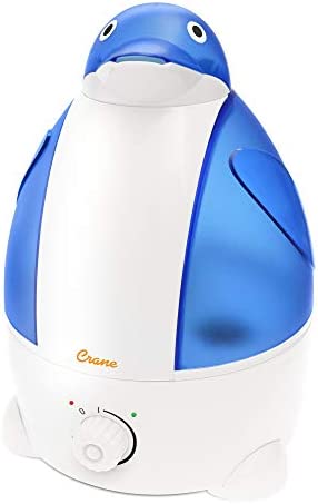 Crane Adorables Ultrasonic Humidifiers for Bedroom and Baby Nursery, 1 Gallon Cool Mist Air Humidifier for Large Room or Kid’s Room, Humidifier Filters Optional, Penguin