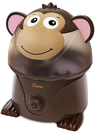 Crane Adorables Ultrasonic Humidifiers for Bedroom and Baby Nursery, 1 Gallon Cool Mist Air Humidifier for Large Room or Kid’s Room, Humidifier Filters Optional, Monkey