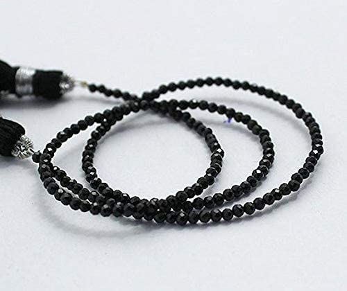 LOVEKUSH LKBEADS Black Spinel Beads Full 1.8mm, Strand Natural Stone 13 inches Length Code-HIGH-71268