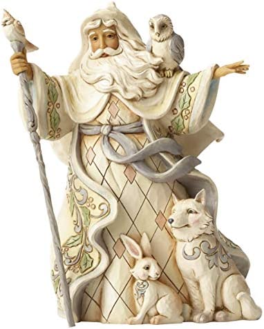 Jim Shore Heartwood Creek JS HWC Fig Wdlnd Santa w/Cane Figurine