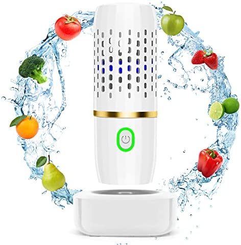 Fruit and Vegetable Purifier Washing Machine,Capsule Shape Disinfection Machine,OH-ion Purification Technology for Cleaning Fruits and Vegetables,Rice,Meat(White)