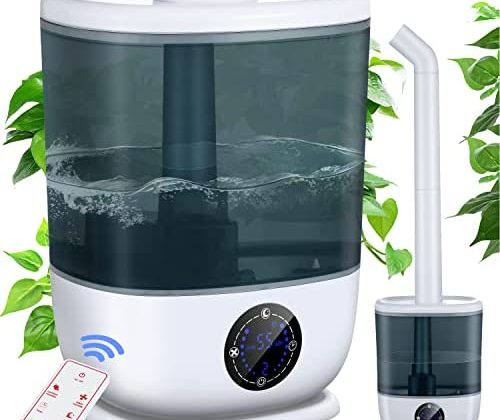 Brite Labs Plant Humidifier Indoor – 6L Top Fill Humidifier for Plants Growing Indoors – Quiet Cool Mist Humidifiers for Kids, Nursery, Bedroom – Large Room Ultrasonic Vaporizer Humidifiers for Home
