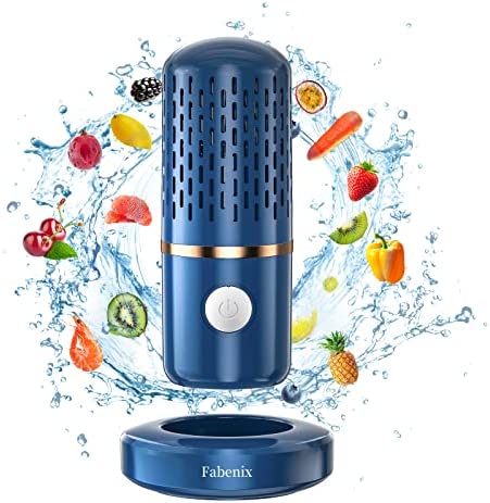 Fabenix Fruit and Vegetable Cleaning Machine, Fruit and Vegetable Cleaner, USB Wireless Food Purifier, Cleaner Device for Washing Fruits, Vegetables, Rice, Meat and Tableware (Blue)