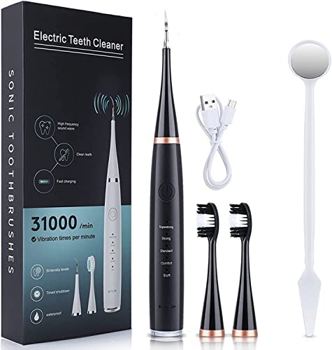 2023 Ultrasonic Electric Toothbrush Adult, USB Charging 5 Mode Toothbrush Ipx6 Waterproof Whitening Teeth Brush Kit with 2 Replaceable Heads Black