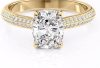 10K Solid Gold Handmade Engagement Ring 2 CT Elongated Cushion Cut Moissanite Diamond Solitaire Bridal Wedding Ring Set for Four prong Anniversary Propose Gifts Customized Ring For Her