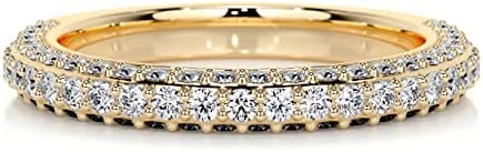 0.65 Ct Simulated Half Eternity Band For Women Round Brilliant Cut Cubic Zirconia In 18K Solid Gold Half Eternity Wedding Anniversary Love Ring For Women Bridal Minimalist Promise Ring
