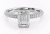 Lipsa Jewels Emerald Cut 925 Silver 2 Carat Genuine Moissanite Diamond Solitaire Proposal Wedding Ring With Hidden Halo VVS1 Clarity D Color Bridal Ring Stackable Wedding Ring Customized Ring For Her