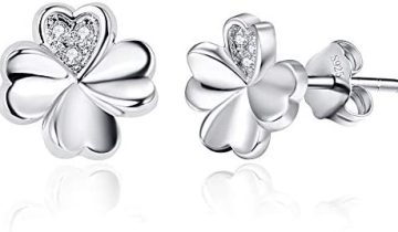 AVECON 925 Sterling Silver Stud Earrings, 17 Fashion Styles Hypoallergenic Earrings for Women