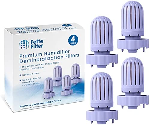 Fette Filter – Replacement Humidifier Demineralization Cartridge Compatible with Air Innovations HUMIDIF Humidifier – Pack of 4