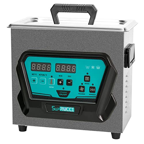 SupRUCCI Ultrasonic Cleaner, New 2L(0.5gal) ultrasonic Cleaner for Dental with Heater and Timer, Professional for Cleaning Denture Jewelry Watch Diamond Eyeglass Small Parts
