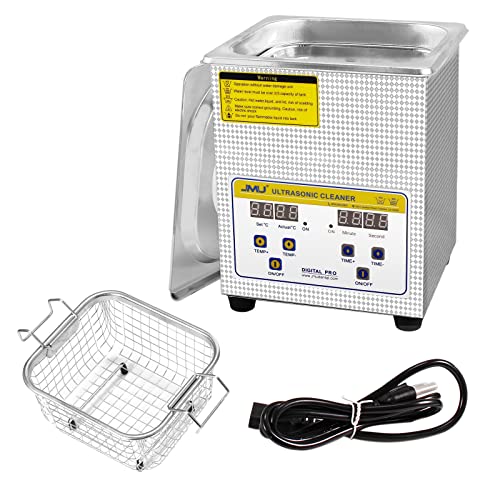 JMU Ultrasonic Cleaner, 2L with Digital Heater and Timer,60W Ultrasonic Parts Cleaner Machine