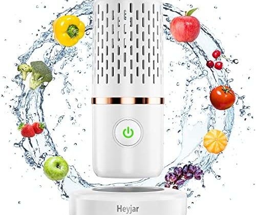 Heyjar Fruit and Vegetable Washing Machine, Fruit Cleaner Device,Fruit Purifier for with OH-ion Purification Technology for Cleaning Fruit,Vegetable- Sold by Heyjar US Only(White)