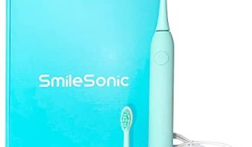 Smilesonic Ultra Whitening Electric Toothbrush for Adults and Kids, 28000 Pulsations per Minute Toothbrush with 1 Replacement Brush Head, 3 Modes, Smart Timer Set (Green)