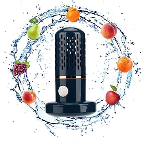 Fruit and Vegetable Washer, Automatic Capsule Shaped Portable Fruit Cleaner, USB Wireless Cleaning Device for Cleaning Fruits, Vegetables, Rice, Dishes, Kitchen Gadgets (Blue)