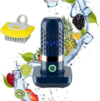 Fruit and Vegetable Washing Machine, Fruit Cleaner Device in Water, Produce Cleaner, Fruit and Veggie Purifier with OH-ion Purification Technology with Cleaning Brush