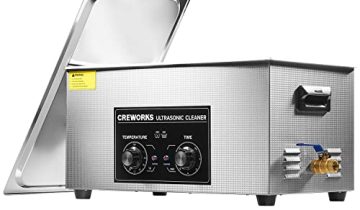 CREWORKS Ultrasonic Cleaner with Heater and Timer, 480W 22L Professional Ultrasonic Cleaning Machine, 5.8 gal Stainless Steel Cleaner with Knobs for Tool Jewelry Watch Glasses and More