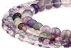 RUBYCA Wholesale Natural Fluorite Gemstone Round Loose Beads for DIY Jewelry Making 1 Strand – 6mm