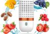 Fruit Washer Spinner,Fruit and Vegetable Cleaner Device in Water, Portable Fruit Washing Machine for Deep Cleaning Fruits Vegetables Meat and Tableware (White)