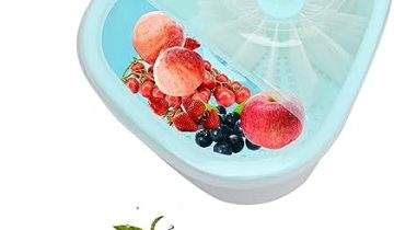 Fruit and Vegetable Washing Machine, Fruit Cleaner Spinner, Large Fruit Washer Spinner with Brush, Multifunctional Fruit and Vegetable Scrubber (Blue)