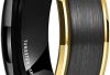 King Will Duo 8mm/10mm Mens Brushed Tungsten Carbide Wedding Band Ring Polish Finished Comfort Fit Black/Silver/Blue/Gold/Rose Gold