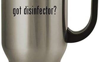 Knick Knack Gifts got disinfector? – 14oz Stainless Steel Travel Mug, Silver
