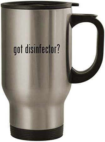 Knick Knack Gifts got disinfector? – 14oz Stainless Steel Travel Mug, Silver